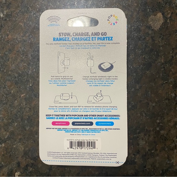 2/20 PopGrip Popsockets AirPods Holder Neo Mint Light Green BNWT - Picture 4 of 10